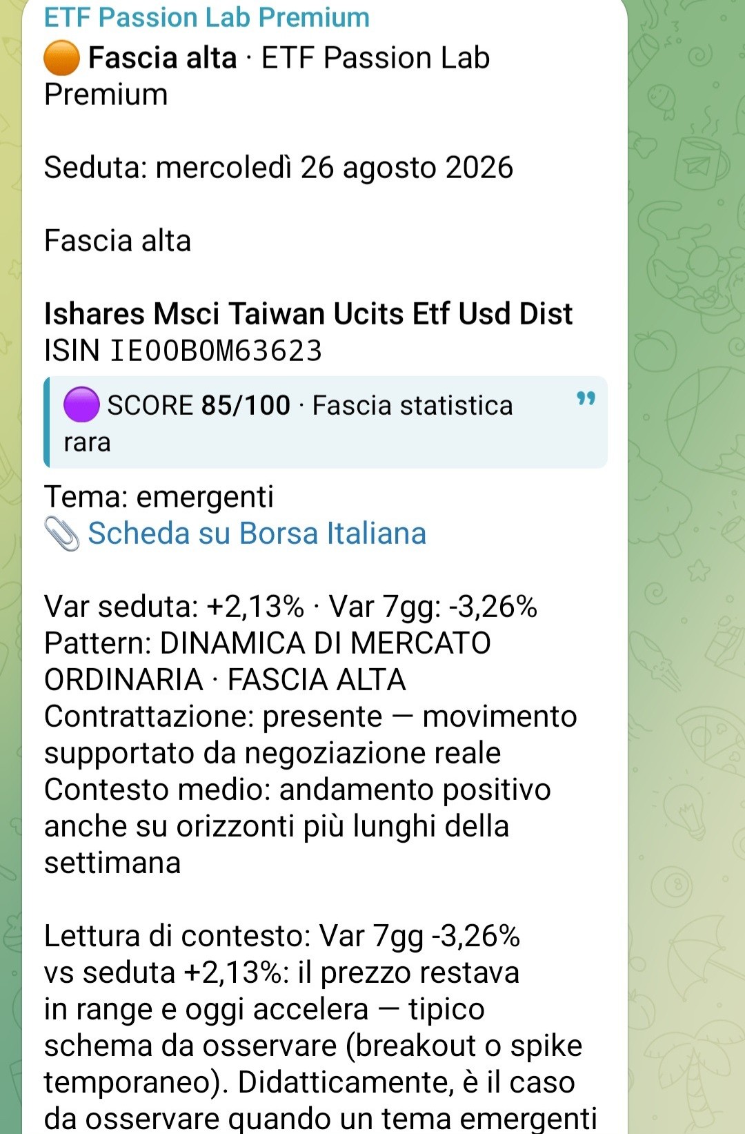 Post Premium fascia alta score 85